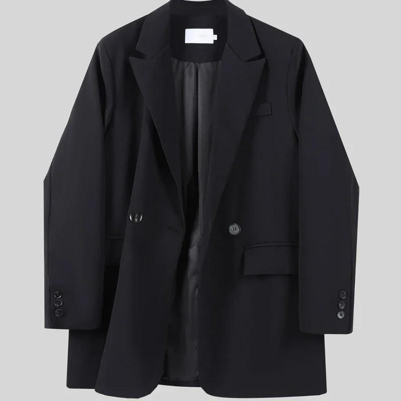 Clothes Jacket Brown Over Coats for Women Black Blazer Woman Dress Outerwears Loose Long Solid on Promotion Sale Autumn