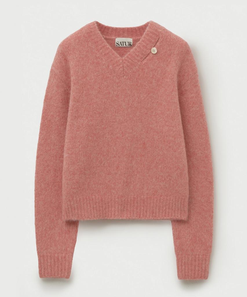 Seteo (W) Essen Two-Tone Mohair Blend Knit Pink