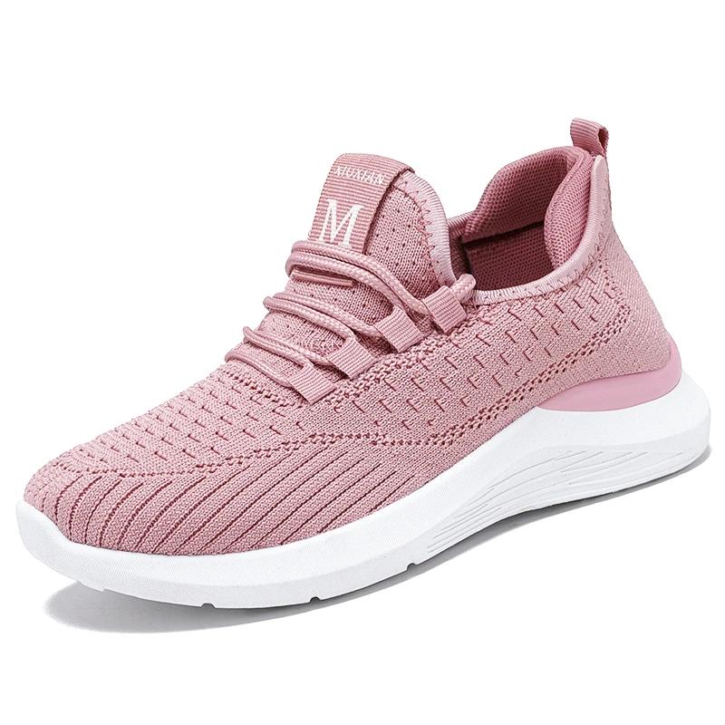 Summer Casual Women's Breathable Mesh Sports Shoes Outdoor Anti Slip Walking Lightweight Design 2025 Women's Pink Tennis Shoes