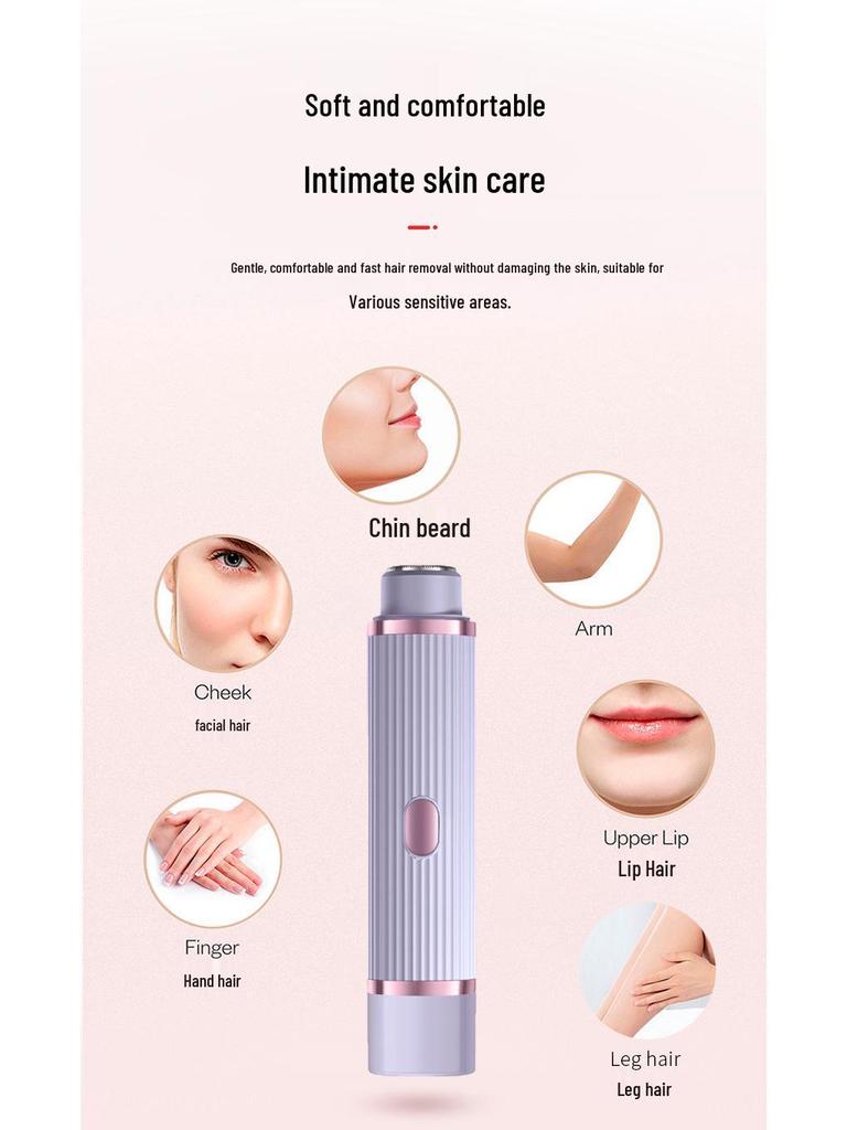 Dual-Head Electric Women's Shaver & Epilator: Full Body and Pubic Hair Trimmer