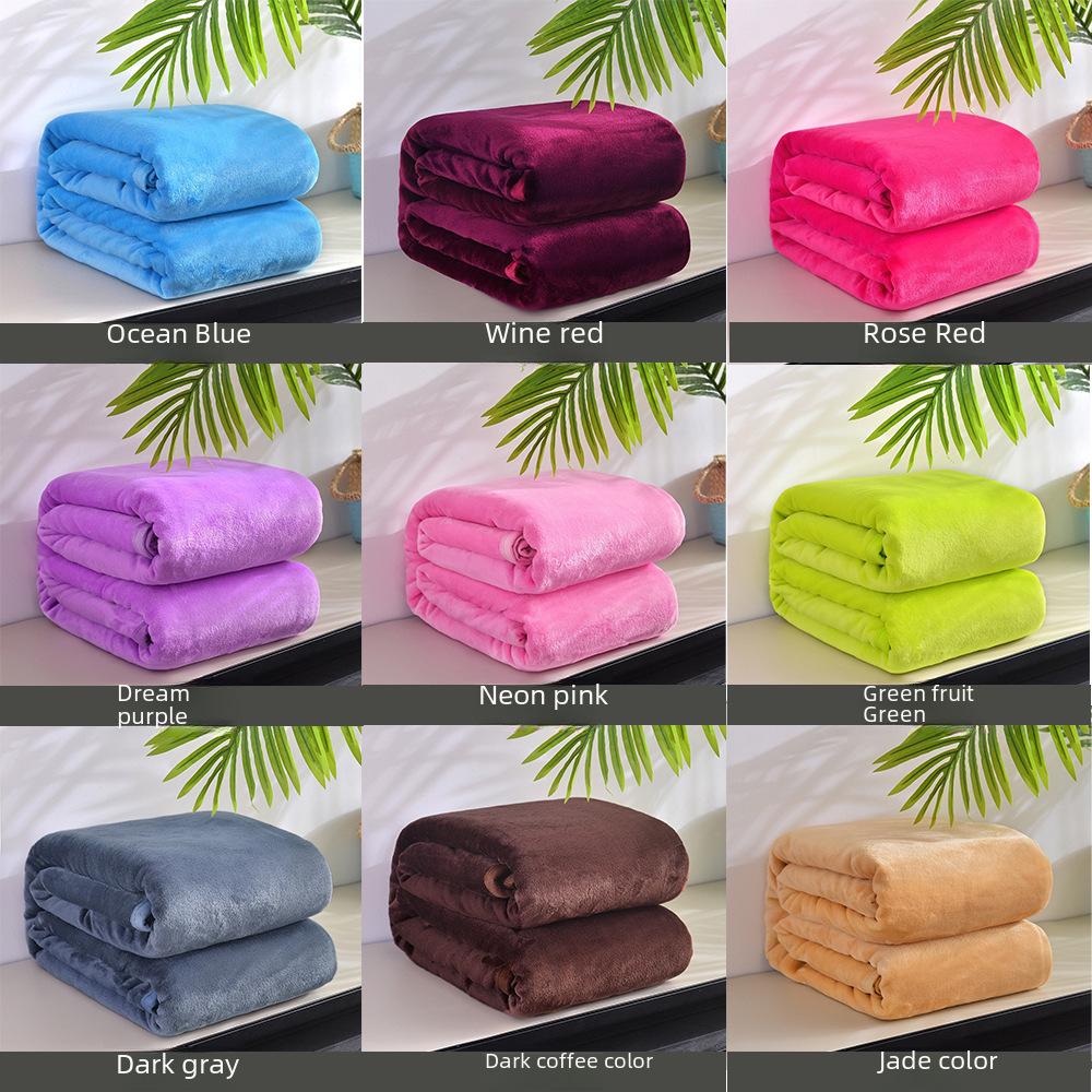 Solid Color Flannel & Coral Fleece Blankets, Gift Blankets KTJ