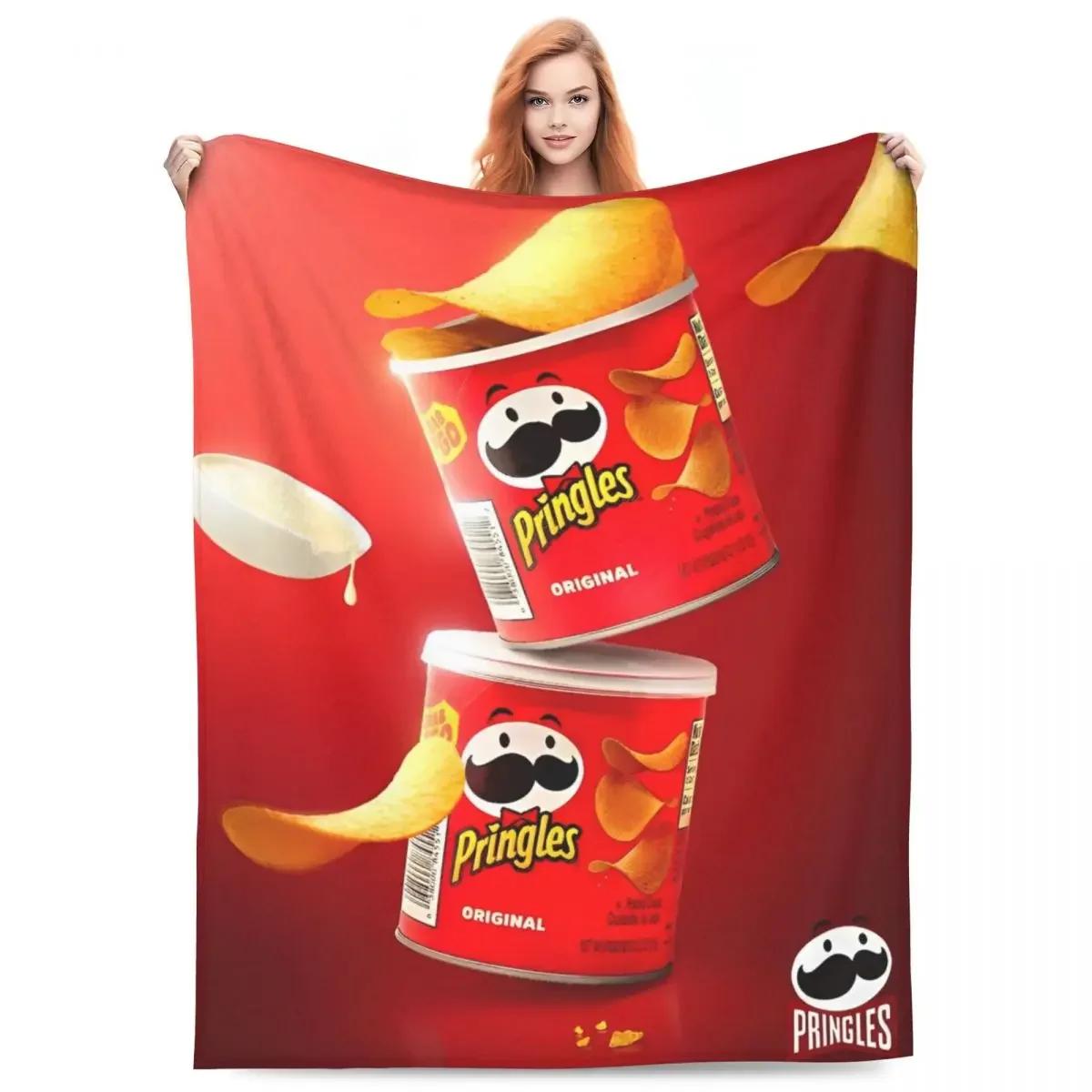 

Фланелева ковдра з чіпсами Pringles, кумедна накидка для дому x см 40x50in