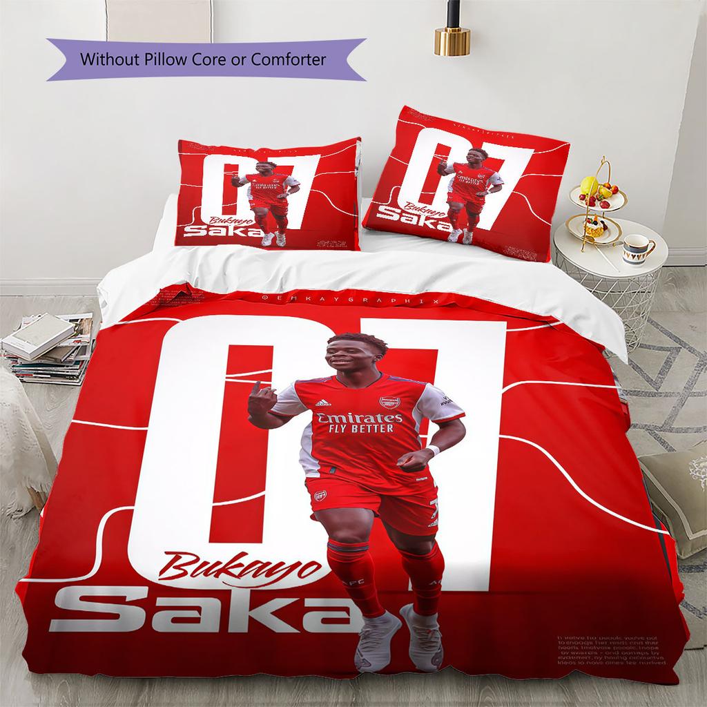 Bukayo Saka Soul Bedding Quilt Set Quilt Cover Pillowcase Home Decoration Birthday Gift (1 * duvet cover + 2 * pillowcase, without core)