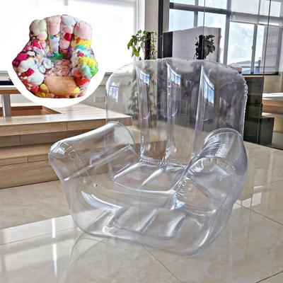 Stuffed Animal Storage Bean Bag Chair Cover Waterproof Clear PVC Extra Large Kids Plush Toy Storage Sofa Nursery Bedroom Dolls Organizing Sofa
