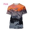 Men's 3D Printed Street Fashion T-Shirt Snow Mountain Scenery Print Short Sleeve O-Neck Pullover casual top