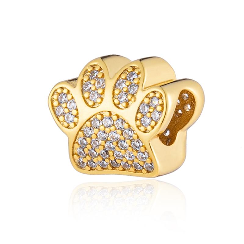 Haustier Katze Hunde Krallen Charms Perlen Anhänger Passend Original Schlangen Kupferarmband Halskette Perlen Für Diy Schmuck Damen Geschenk