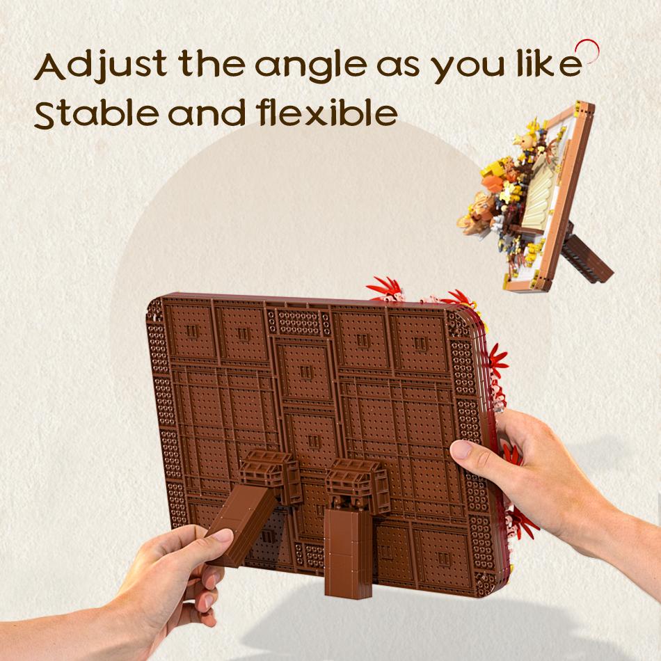 Chinese Style 3D Scroll Building Block Sets Educational Toys Flower Bricks New Year Gifts Tabletop Decoration