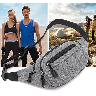 Gray Hip Belly  Banana Bum Chest Belt For Men Women Waist Bag Male Female Fanny Pack Pouch Murse Purse Kidney Row Bumbag