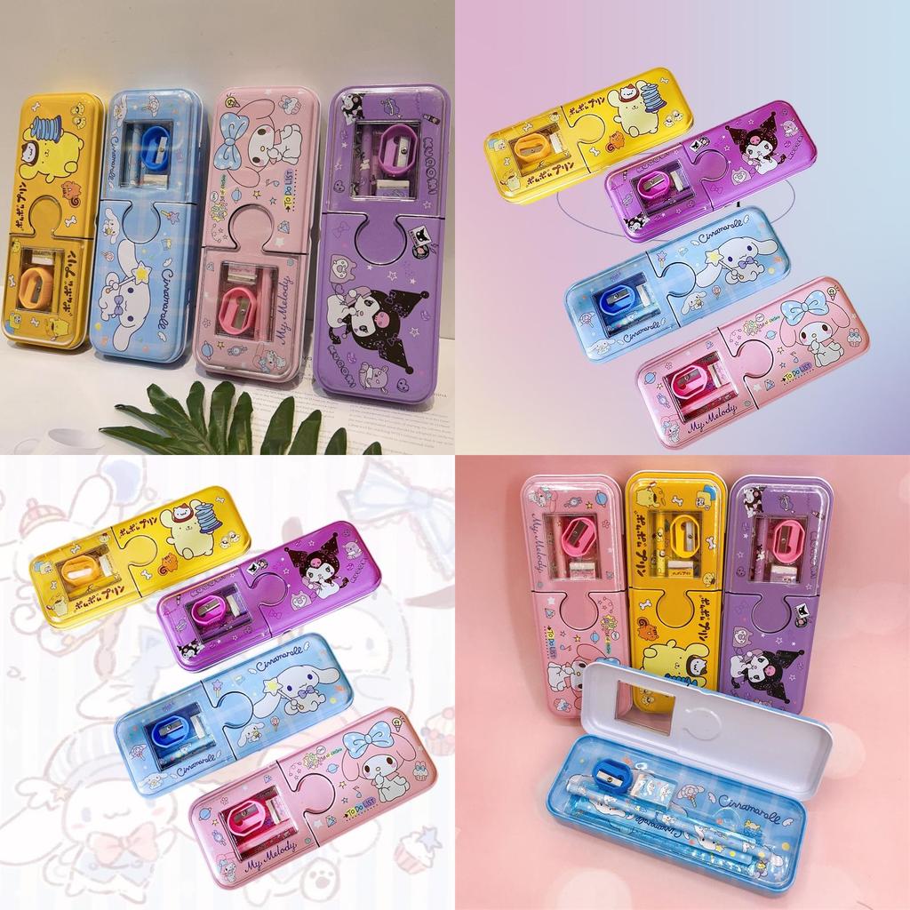 Creative Pencil Case Kit For Elementary Students Cartoon Iron Box With Complete Stationery Set
