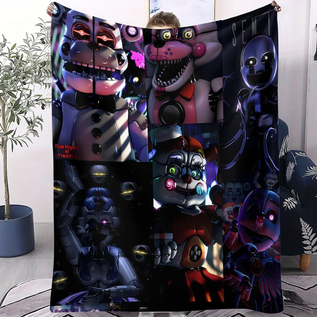 Cartoon Flannel Blanket F-Five N-Nights F-Freddy Soft Bedding Sofa Cover Home Decor Gift Teen Boys Girls Children