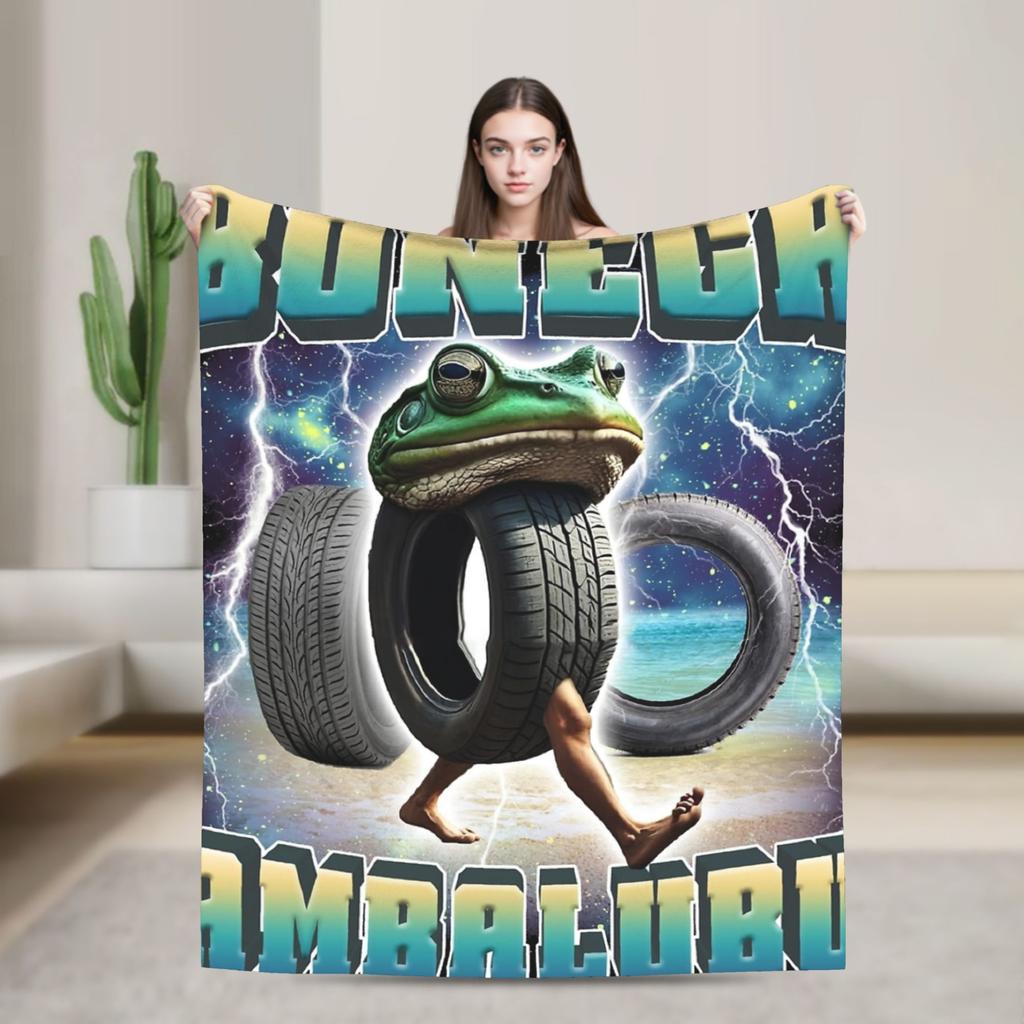 Italian Brainrot Animals Blanket Cappuccino Assassino Fleece Awesome Soft Throw Blankets for Home Winter