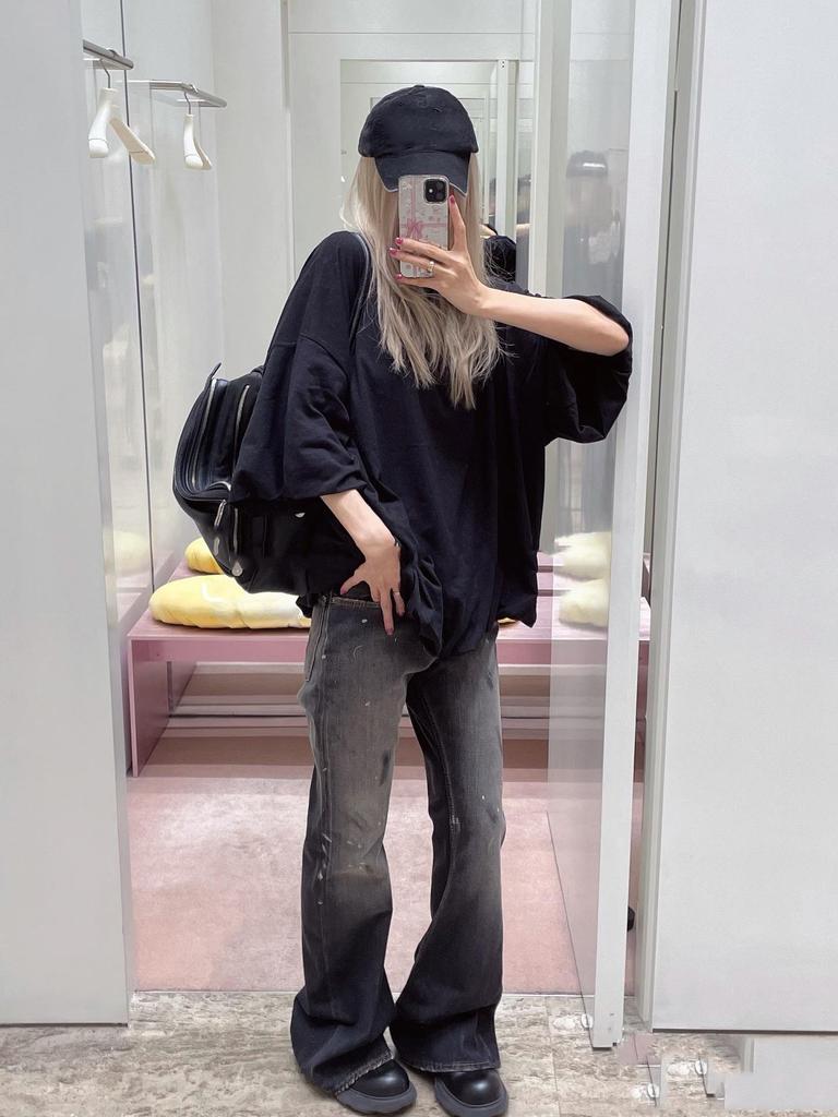 2026 Spring Double-Layer Embroidered Flower Bud Loose Unisex Short-Sleeve T-Shirt