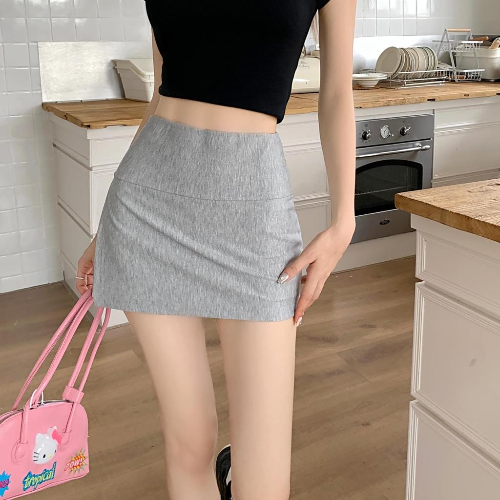 Syvent White Mini with Available in 6 Colors Women's Skirt, High-Waisted, Slit, A-Line, Stylish, Leg-Lengthening, Innerwear, (Product Code 12F013)
