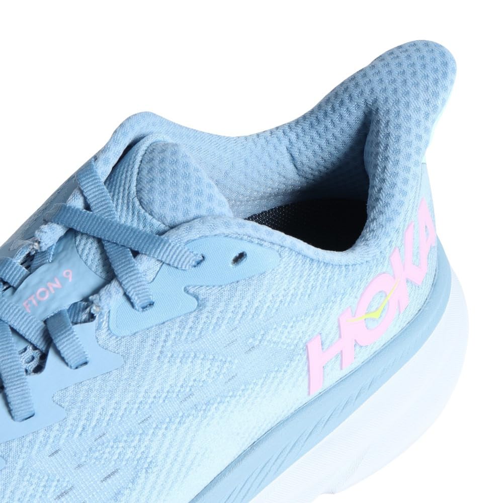 HOKA ONE ONE Clifton 9 Bred Løpestørrelse Lyseblå og Rosa Damesko, 23.0,