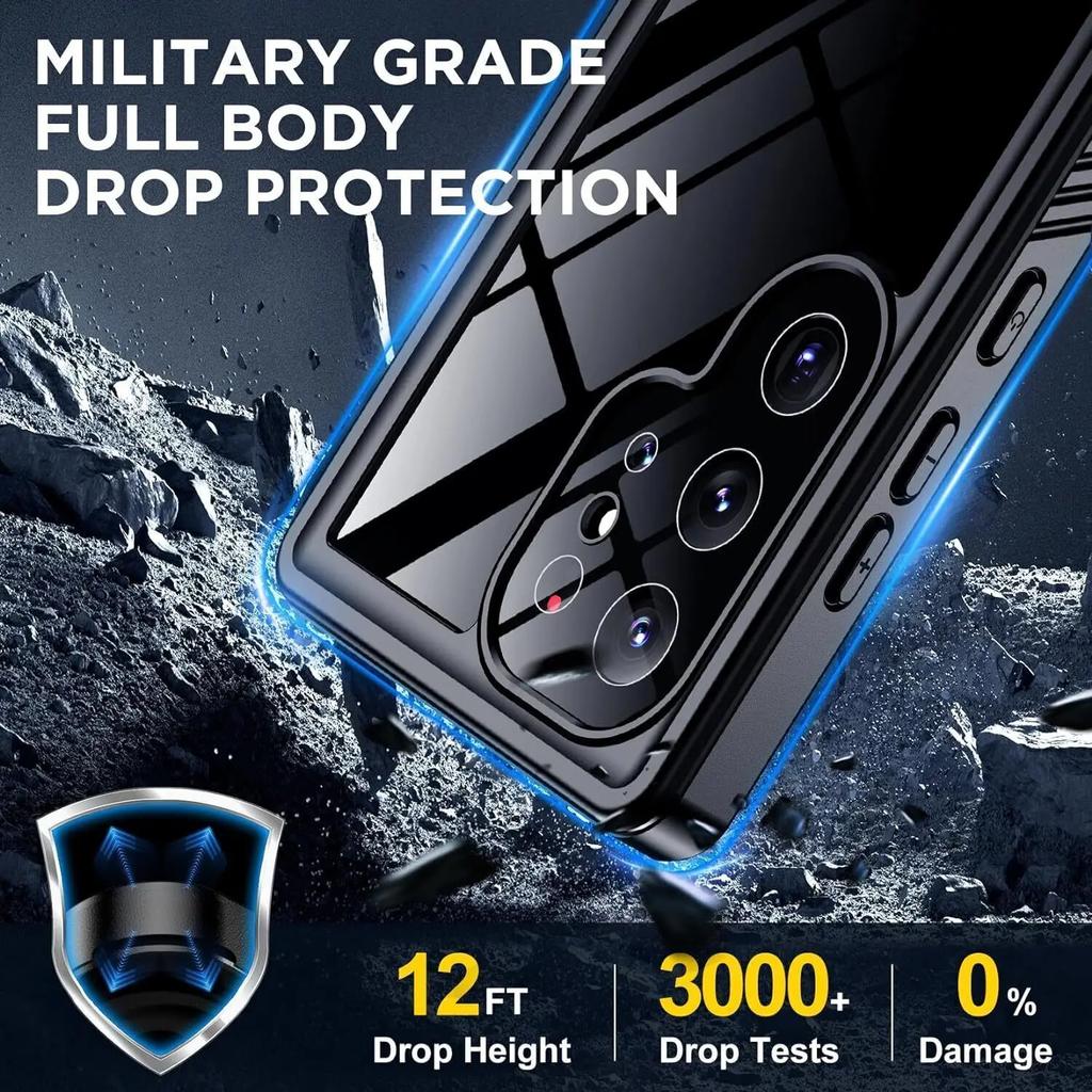 Case for Samsung S25 Edge S24 Plus S23 Ultra IP68 Waterproof Cover Screen Protect Underwater Shell for Galaxy S24 S23 S21 S20 FE