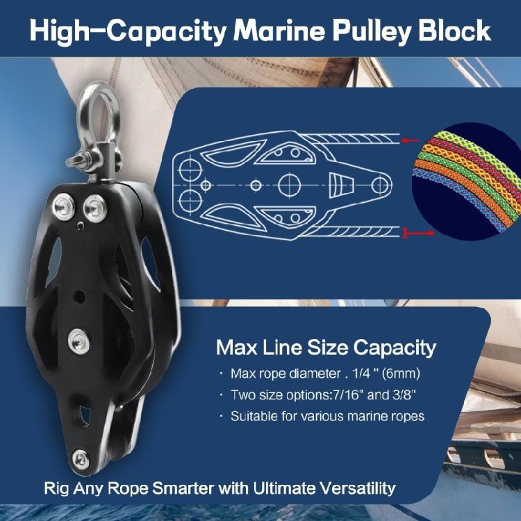 35mm/50mm Lifting Single Pulley Roller,304 Stainless Steel Single Wheel Pulley Lifting Rope Pulley Block for Kayaks