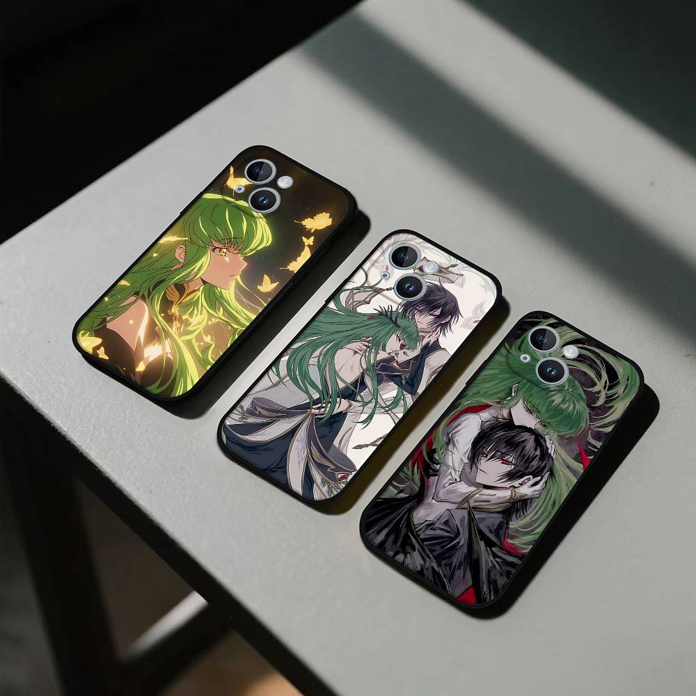 Amine C-Codes G-Geass Black Phone Case That Fits For IPhone 17,16,15,11,13,14 Pro Max,Plus,X,Xr,Xs Max,13Mini