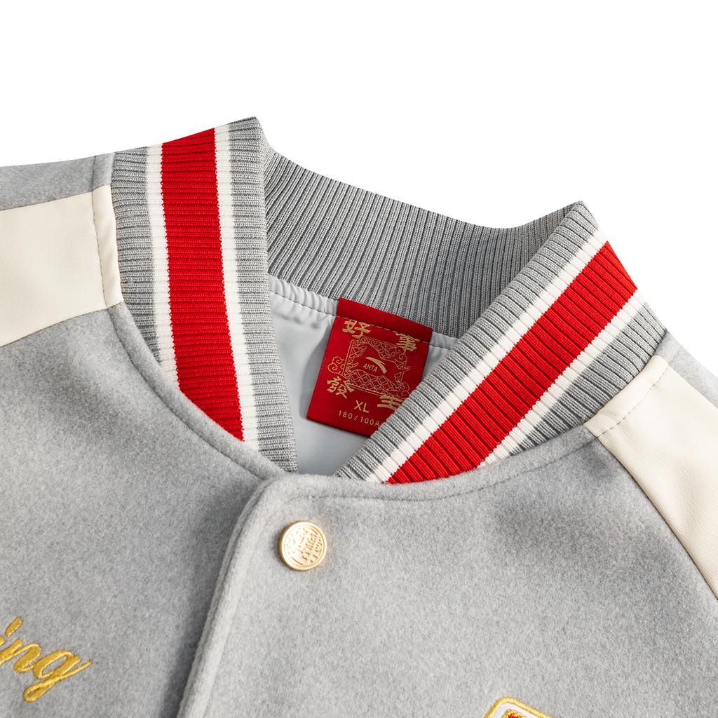 Anta Good Things Happen Wildly Stylish Versatile Campus Commuting Comfortable American Vintage Baseball Jacket Men Jacket 152618709N-2