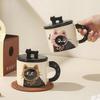 Blue Star Cute Pet Cute Cat Mug with Lid