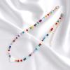 Love Heart Choker Necklace for Girl Spring Summer Fashion Small Colorful Glass Beads Necklace Gift for Friend