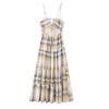 Summer European and American Women's Clothing Medium and Long Plaid Suspender Dress