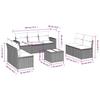 8-teiliges Gartensofa-Set mit Kissen Schwarzes Poly-Rattan