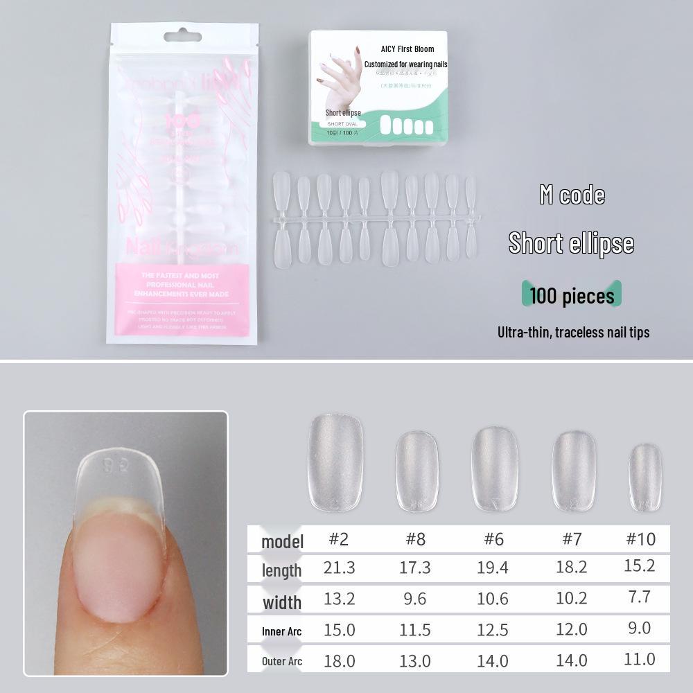 Pre-sized Frosted Ladder-Shaped Nail Tips - 100 Pcs, Thin & No Filing Needed