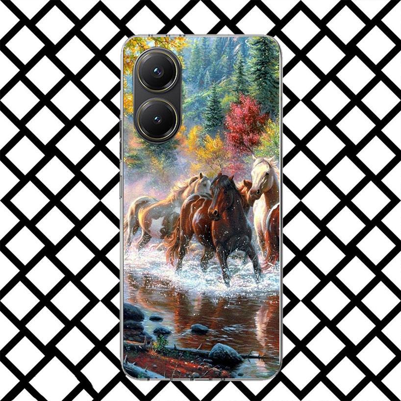 Black Horse Galloping Phone Case for Xiaomi Poco F7 Ultra X7 X6 X5 Pro X4 Gt M8 M7 Redmi 15 15C 13 13C 12 12C Soft Cover Fundas
