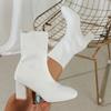 New Women's Knitted Ankle Boots Knitted Stretch Fabric Socks Women High Heel Short Boots Pointed Toe Female Ankle Booties