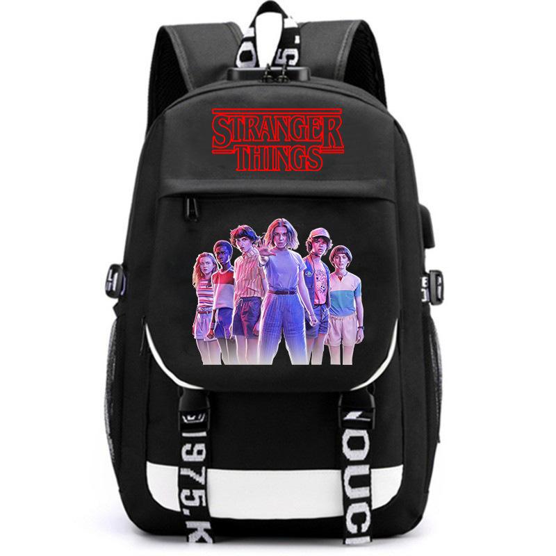 Stranger Things Peripheral Printed Student School Bag American Drama Peripheral Large Capacity Backpack Computer Bag