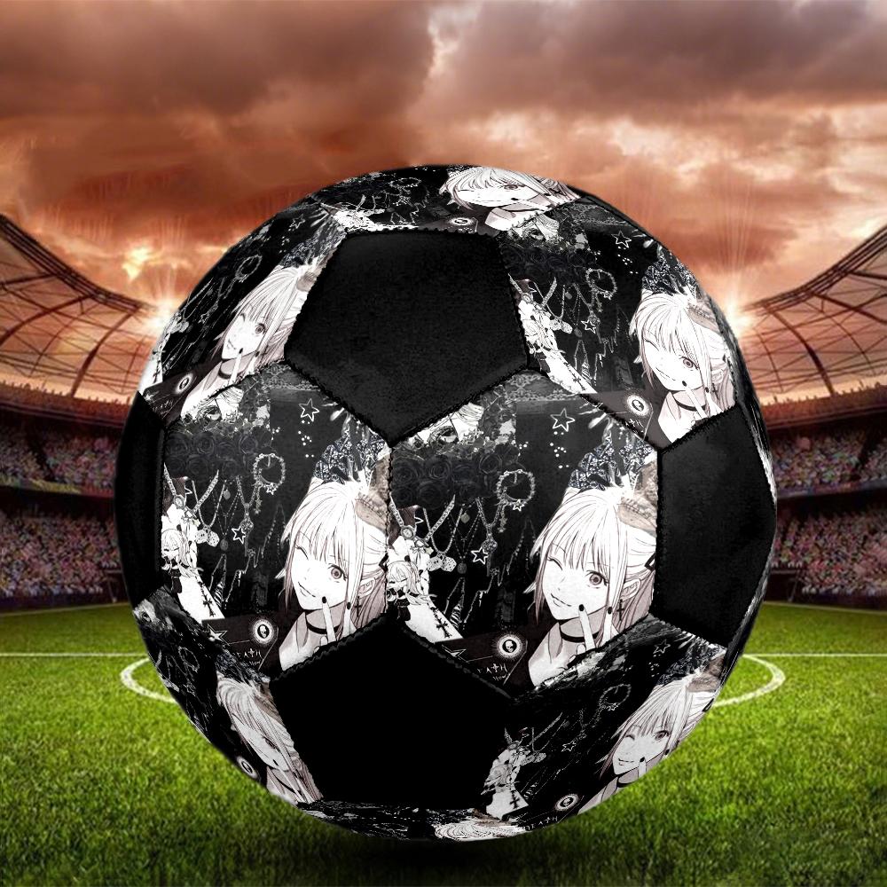Soccer Ball Colorful Machine Stitched PVC Size 5 Team Training Competition Ready Durable High-Bounce Cool Sports Gift
