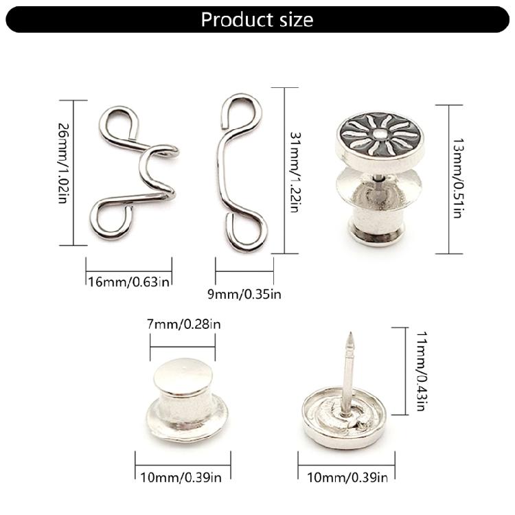 Detachable Jeans Button Pins No Sewing Required Trousers Waist Tightener Metal Waist Buckles Trouser Button Pins