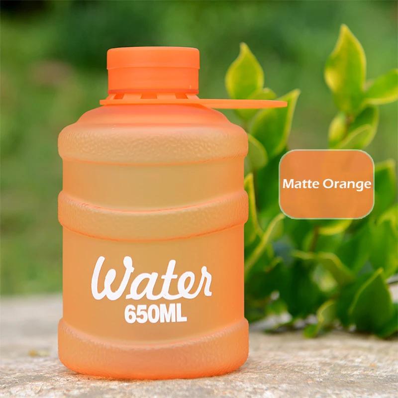 650ML Cute Water Bottle Mini Bucket Plastic Bottle Outdoor Sport Drinking Water Bottles Portable Large Capacity Cup Gym Hiking
