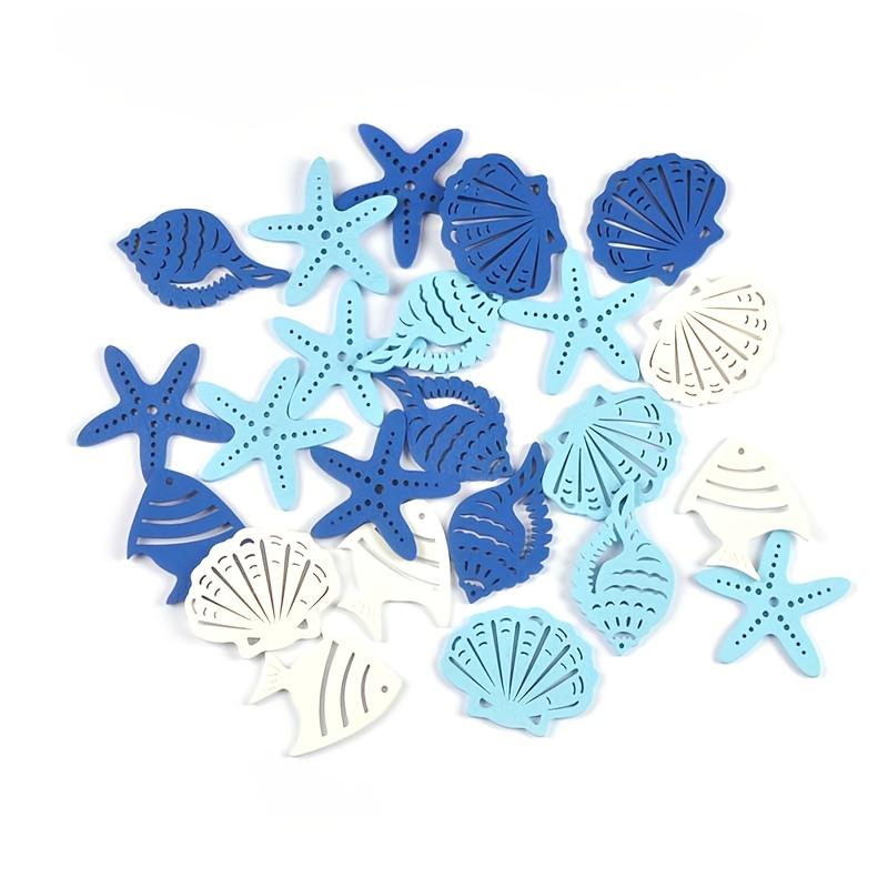 Mediterranean Wooden Craft-Starfish, Seashells&Fish, for Beach Weddings, Coastal Home, Nautical Party, Vintage Ocean Theme Decor