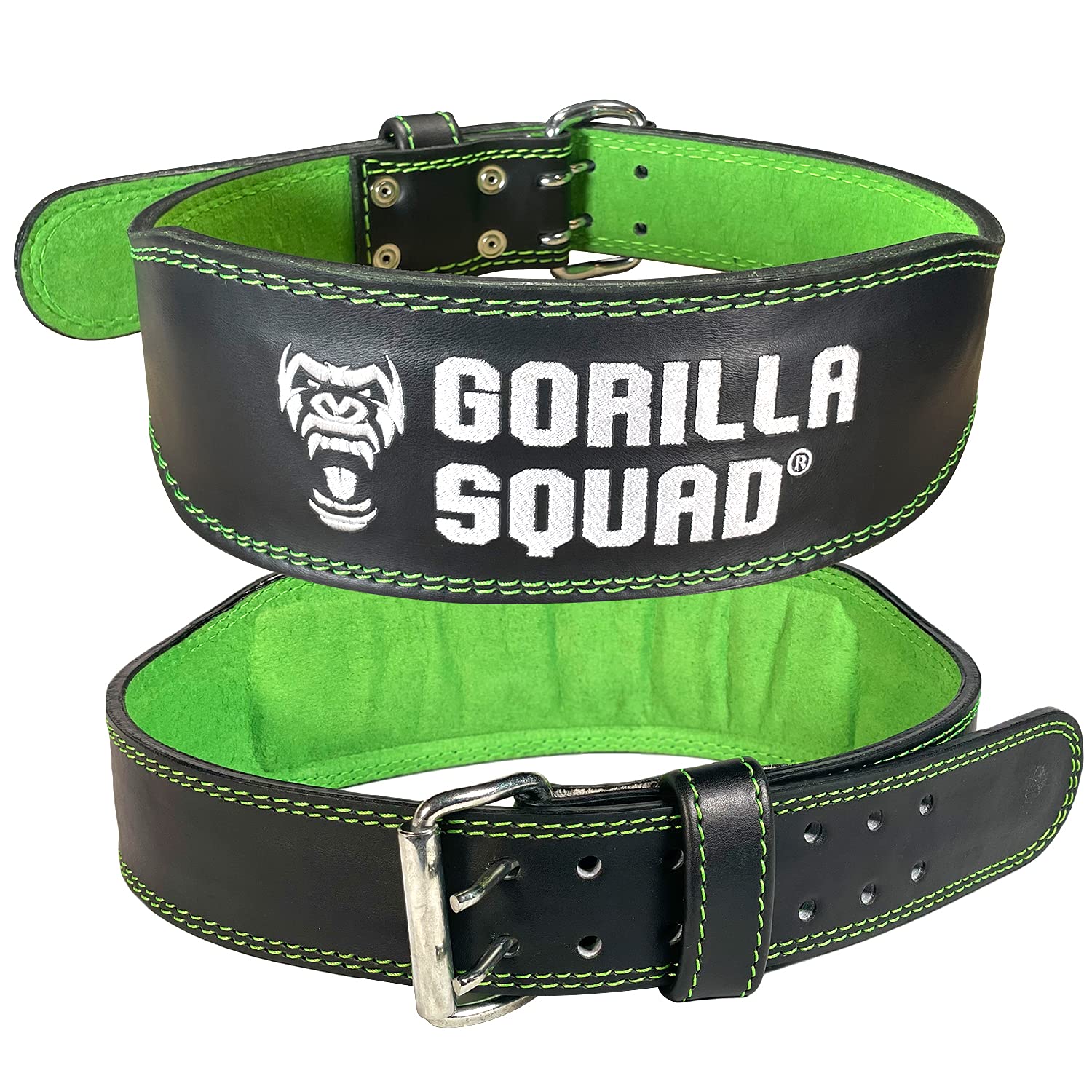 

GORILLA SQUAD Inner Color Training Strength Training Power Belt Belt, Leather, (S, Green) зелёный