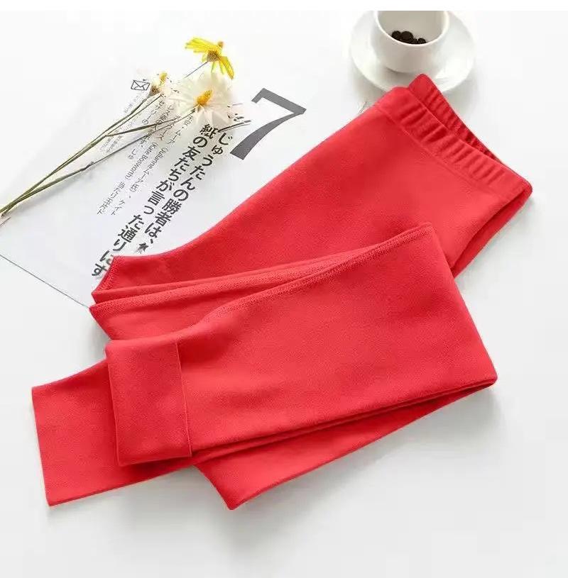 

Women s Seamless Tight Autumn-Winter Base Layer Pants, Elastic Waist, Double-Sided German Velvet L красный