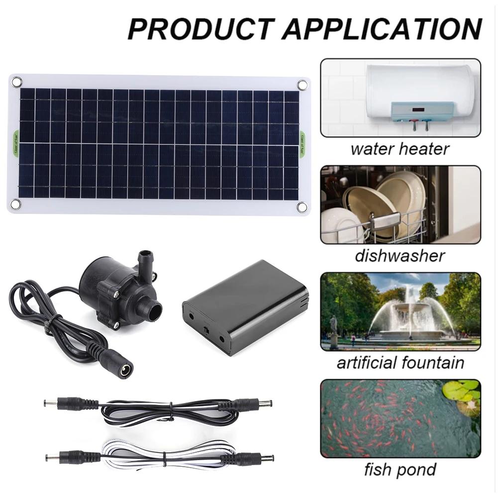 Water Pump With 30W Solar Panel Ultra-quiet Submersible Water Pump Motory Fish Pond Indoor Bird Bath Garden Fountain Decoration