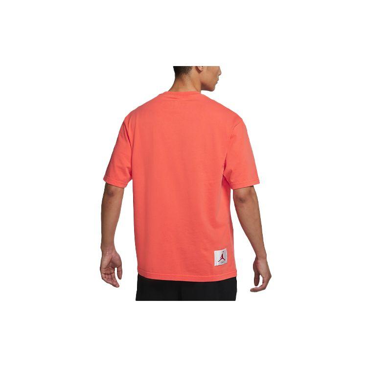 Jordan Flight Print Basketball Performance Short Sleeve T-Shirt Men Tops Grass-Orange CV5109-884