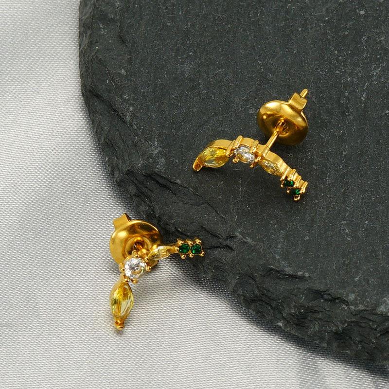 New fashion stainless steel fruit banana stud earrings cute simple titanium steel earrings jewelry women