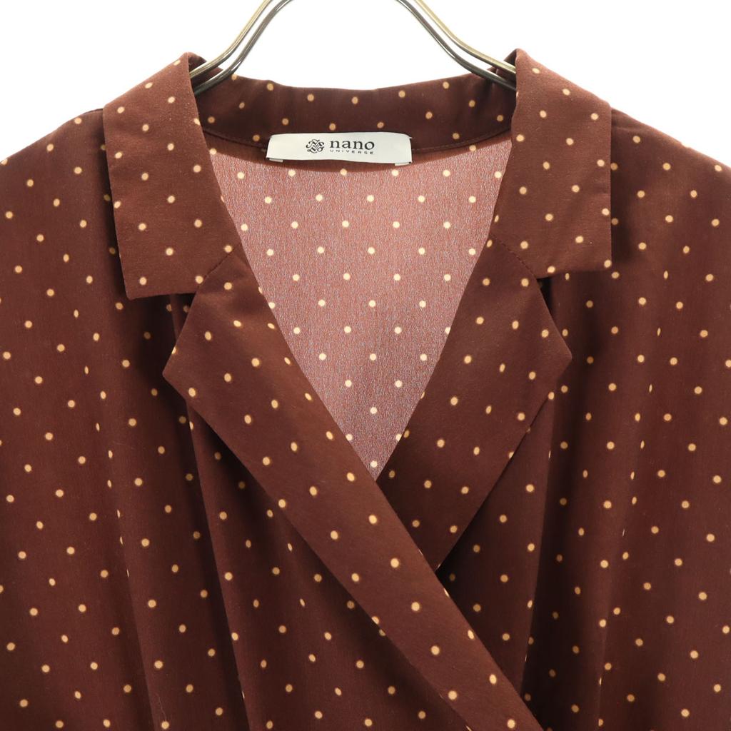 nano universe Five-quarter sleeve one piece 36 Brown Women Used