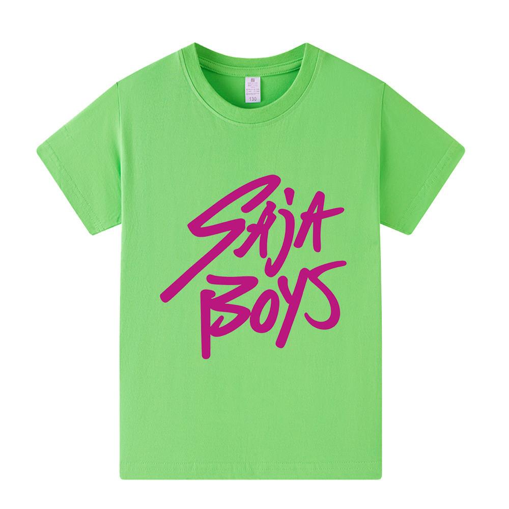 A1205 Kids Boys Girls Sajaboys Kpop Rumi Zoey Mira Print Short Sleeves T-shirt