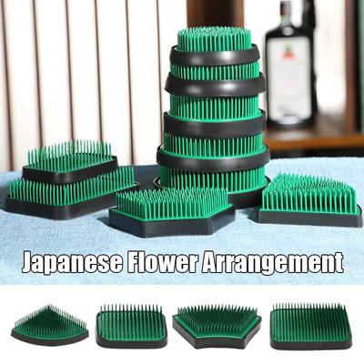 Japanische Ikebana-Blumenarrangements mit festem Sockel, Halter, Werkzeuge, Blumenstacheliger Frosch, Dichtungskunst, festes Arrangement-Werkzeug, grüne Nadel