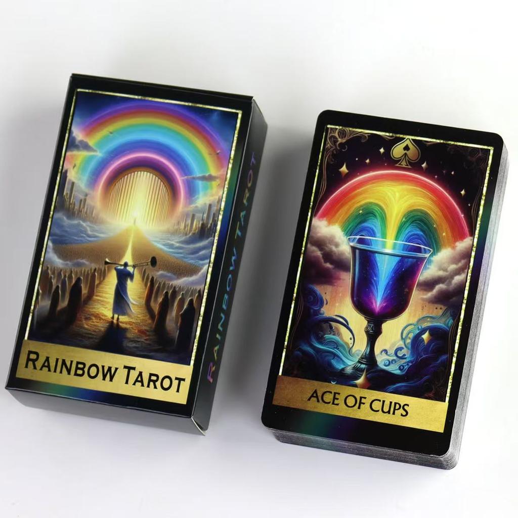 10.3*6cm Rainbow Tarot Deck 78 Colorful Tarot Oracle Cards Illustration Divination Wisdom Oracle Cards RWS System for Beginners