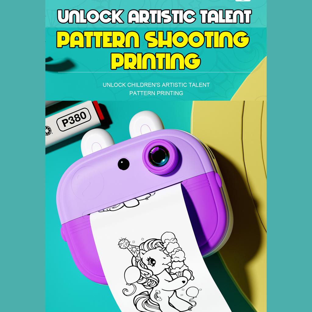 Kinderkamera, Thermo-Sofortdrucker, 2,0-Zoll-Bildschirm, Fotodrucker, 48 MP, Rückkamera, Unterstützung für Timer