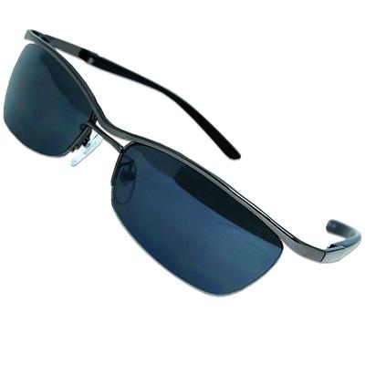 [Eyewear] Bad Boy Look Reamless Two-Bridge Metal Frame UV400 Square Smoke Lens Slightly Bad Boy, Gangster, Delinquent, Yankee Style Men's Sunglasses
