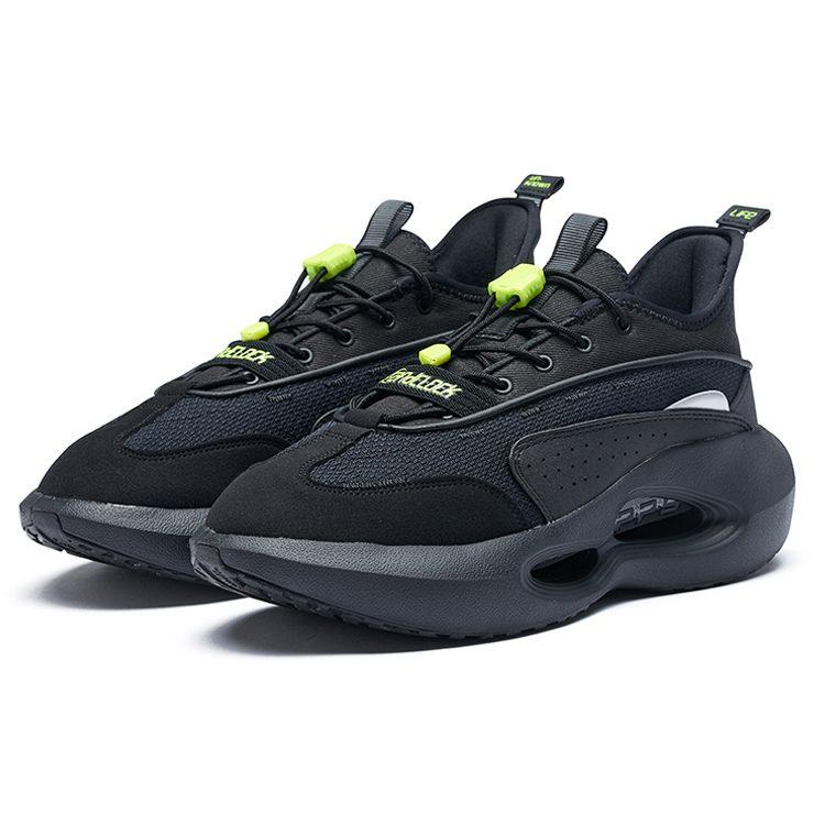 361 Basketball Shoes Men's Low Top Obsidian Black/Neon Solar Yellow 572311121-4
