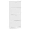 VidaXL Armoire à chaussures Blanc 63x24x147 cm Bois d'ingénierie 342542
