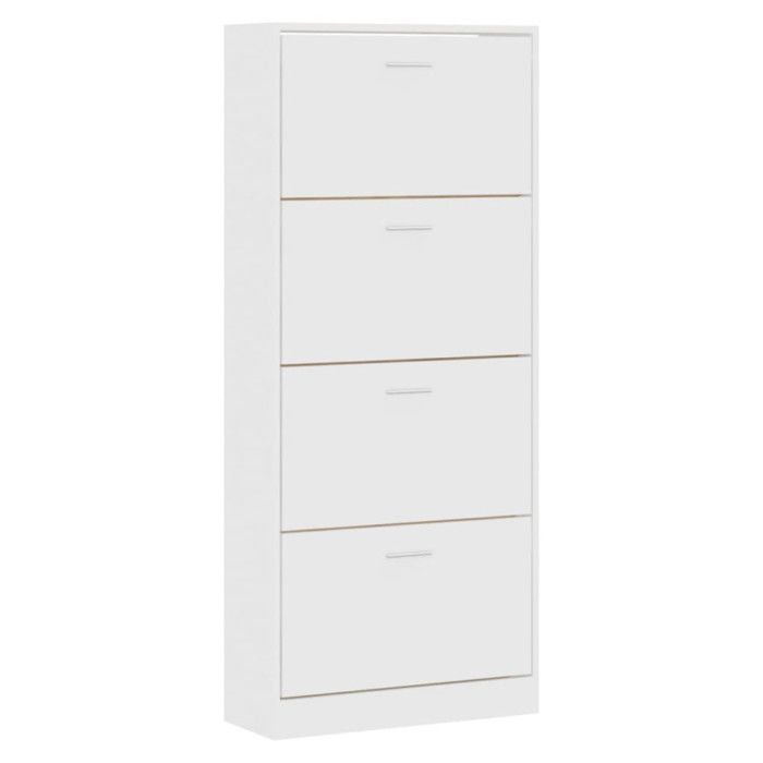 VidaXL Armoire à chaussures Blanc 63x24x147 cm Bois d'ingénierie 342542
