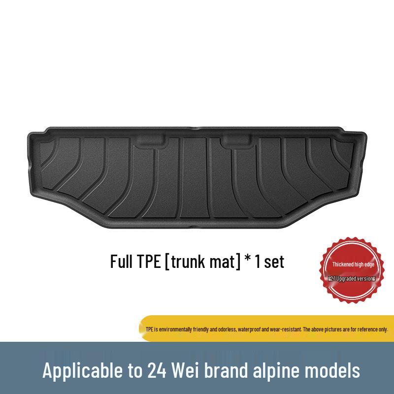 Fits 24 Wei Alpine car models: Custom TPE trunk mats & seat back cushions.