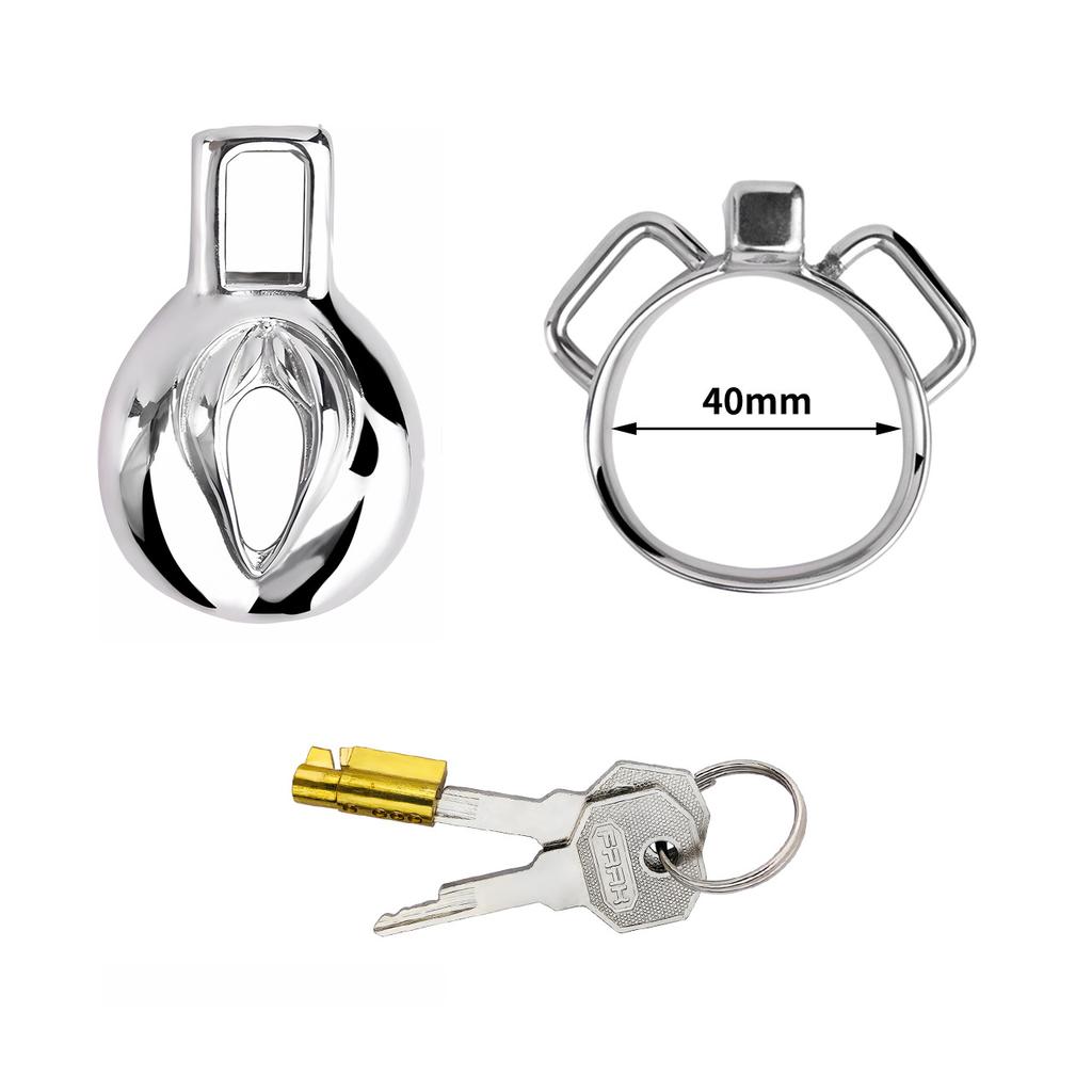 Male Chastity Lock Stainless Steel Penis Cage with Hook Urethral Chastity Belt Penis Ring Ball Stretcher